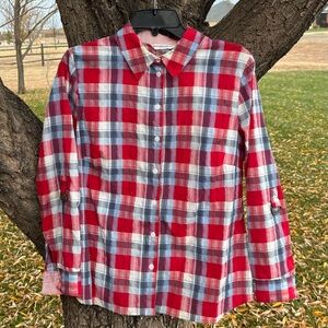 54. Allison Daley Red and White Checkered Shirt Size 10P